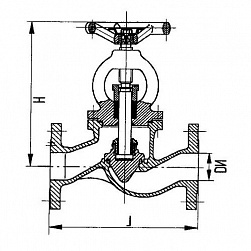 Специальный проходной фланцевый сальниковый судовой запорный клапан с ручным управлением в Краснодаре