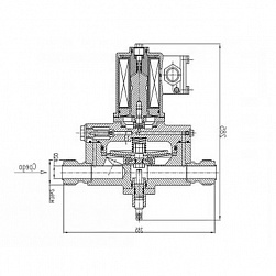 Титановый запорный проходной штуцерный клапан с электромагнитным и ручным приводом в Краснодаре