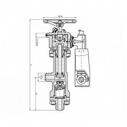 Бронзовый запорный угловой штуцерный бессальниковый клапан с герметизацией с пневмоприводом в Краснодаре