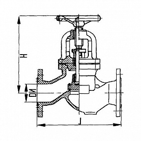 Купить фланцевый проxодной судовой запорный клапан для аммиака с ручным управлением 521-35.2966 40 мм в Краснодаре
